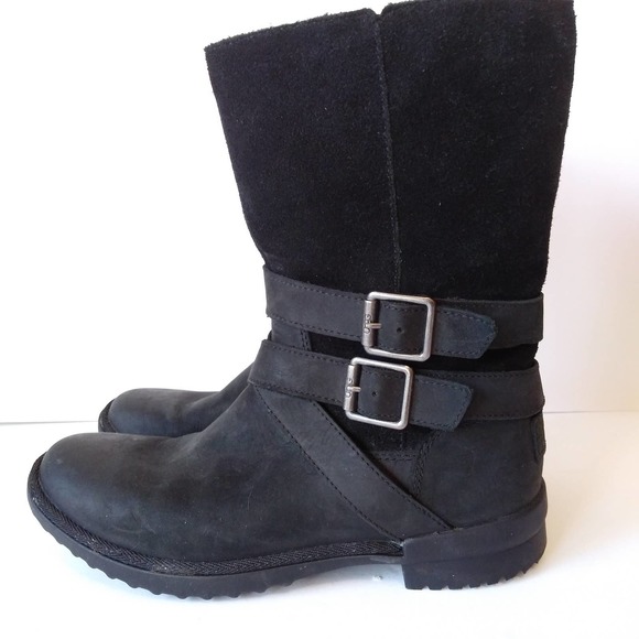 ugg lorna buckle suede ankle boots